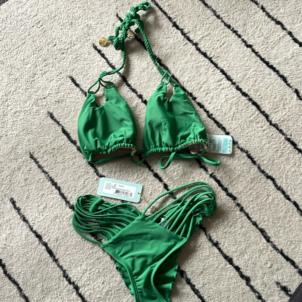 Green Strappy Triangle Bikini Set - Brand: Unknown
